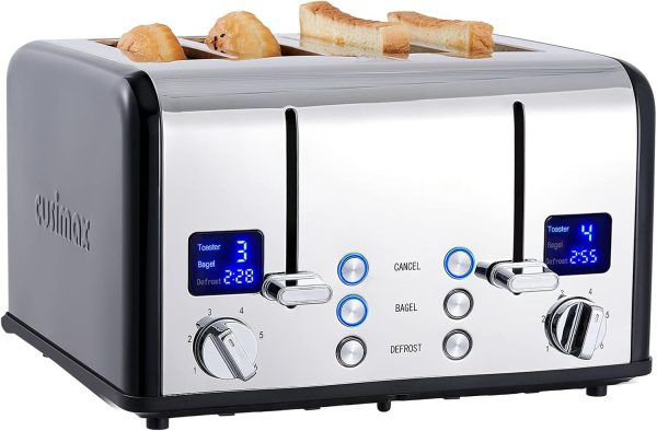 Ultra-Clear LED Display & Extra Wide Slo…  Stainless Steel 4 Slice Toaster