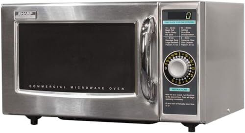 Sharp R-21LCFS Medium-Duty Commercial Microwave Oven with Dial Timer Stainles…