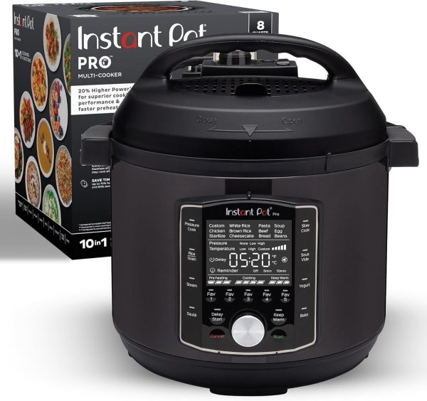 Instant 8QT 10-in-1 Pressure Cooker: Fast Cooking with Recipe App Included