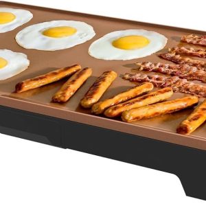 Electric Ceramic Titanium Griddle, Make 15 Eggs At Once, Healthy-Eco Non-stick