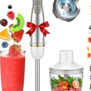 Immersion Blender, 1100W 5-in-1 Multi-Purpose Hand Blender, 12-Speed