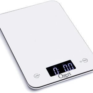 Ozeri Touch Professional Tempered Glass Digital Food Meal Kitchen Scale, White