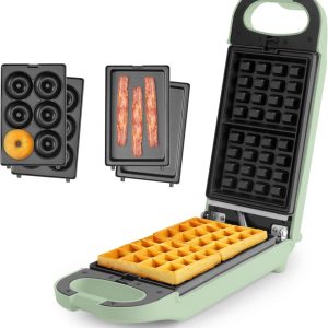 Swap & Flip Waffle Maker w/ Removable Non-Stick Coated Pan and Indicator Lights