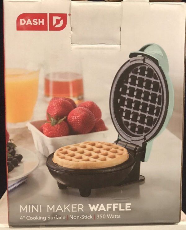 Dash Mini Waffle Makers  4″  Nonstick  Lot Of Two (2) New Boxed  Unused