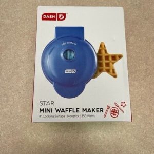 SET OF 2 DASH MINI WAFFLE MAKERS 1-STAR AND 1- GINGERBREAD MAN (M2)