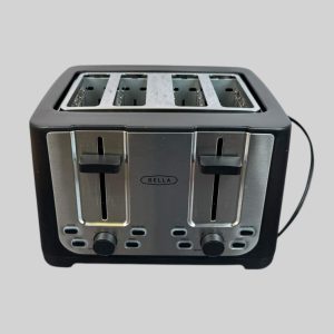 BELLA 4 Slice Toaster | Auto Shut Off, Extra Wide Slots, Black | New, No Box