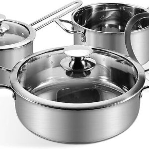 Stainless Steel Cookware Set, 6-Piece Pots and Pans Set,New free freight