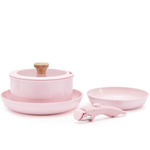 pink pots and pans set removable handle non stick, detachable handle ceramic …