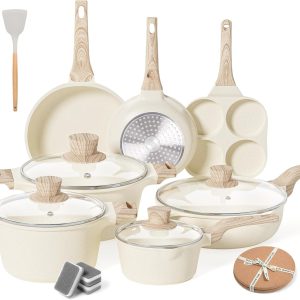 Pots and Pans Set, Nonstick Kitchen Cookware Sets, Granite Pots and Pans, Cookin