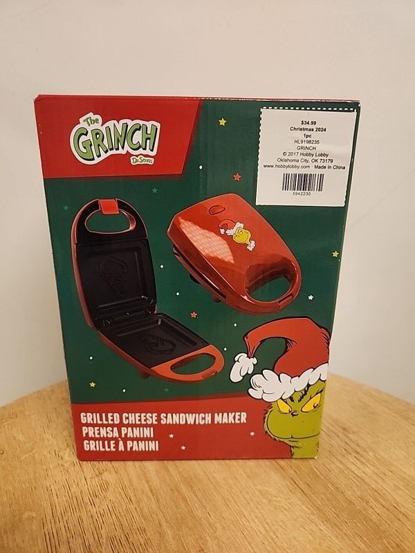 Dr. Seuss The Grinch Grilled Cheese Panini Sandwich Maker Non Stick NEW!