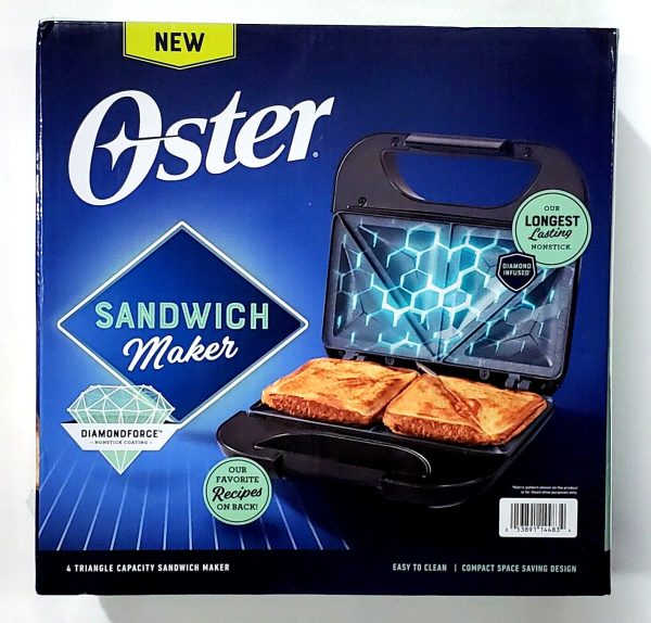 Oster Sandwich Maker Diamondforce Nonstick Coating Easy To Clean Compact