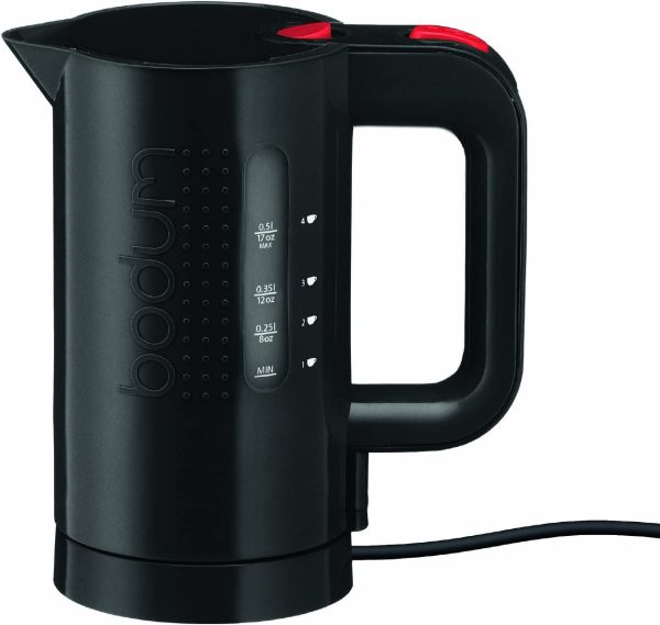 Bodum Bistro Water Kettle Electric Black 34 Ounce Tea Kettles Coffee Makers Bar