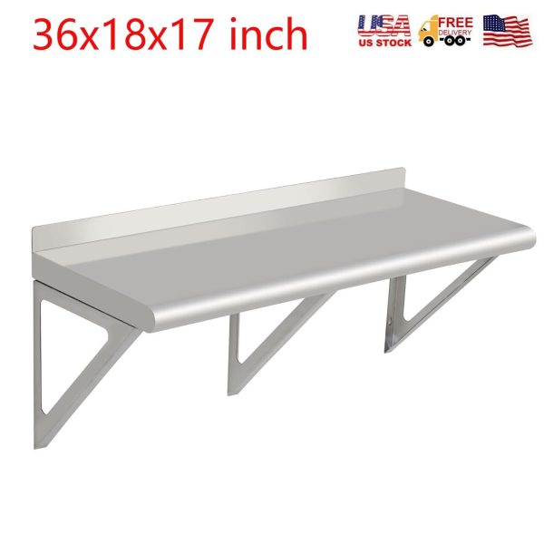 36x18x17″ Stainless Steel Wall Shelf NSF Commercial Kitchen Restaurant Shelving