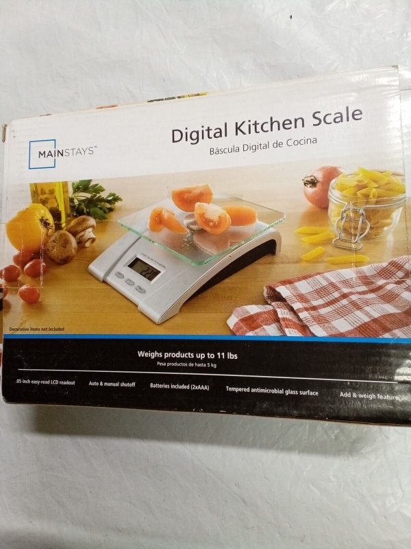 MAINSTAYS Digital Kitchen Scale (SILVER)