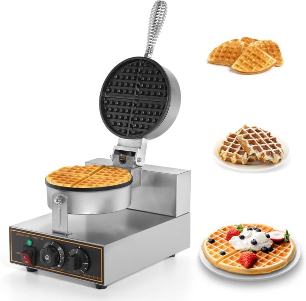 Waffle Maker Commercial Waffle Maker Machine 110V 1200W Non-Stick Waffle Iron Ma