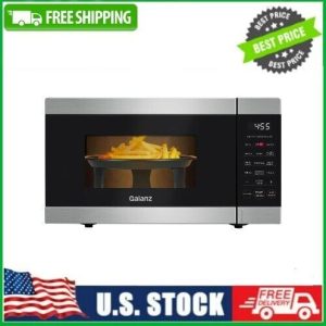 Galanz 0.9 Cu ft Air Fry Countertop Microwave, 900 Watts, Stainless Steel, New