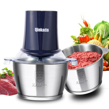 Food Processors with 2 Bowls, 400 W Meat Grinder, Food Chopper Electric, 2 Sp…