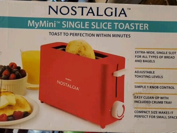 Nostalgia Mymini Red Electric Single Slice Small Toaster- NEW