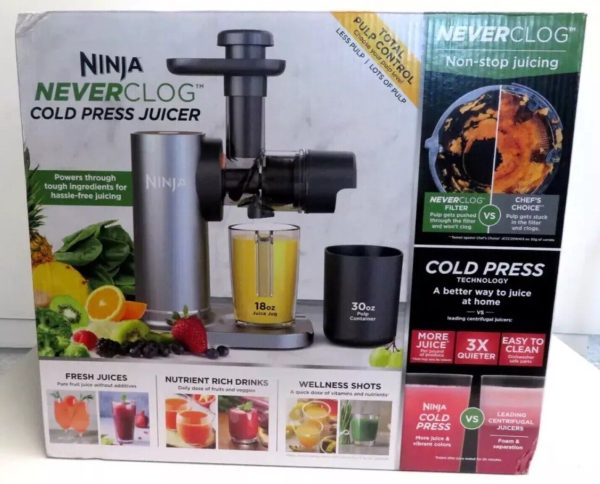 Ninja NeverClog Cold Press Juicer Stainless Steel JC151 X fruit veg SEALED✅‼️