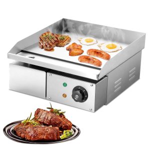 15.4″ Commercial Electric Griddle Flat Top Grill Hot Plate BBQ Countertop 1.7kw