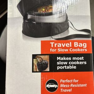 Black Thermal CROCKPOT TRAVEL BAG w/Lid Strap & Handles for 4-7 Qt. Slow Cooker