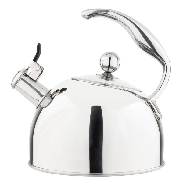 Culinary 3-Ply Stainless Steel Whistling Tea Kettle, 2.6 Quart, Includes Temp…