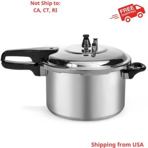 8 qt. Aluminum Stovetop Pressure Cooker Pot with Steam Release Valve