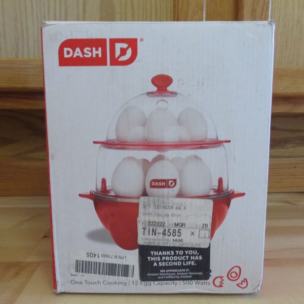 Dash Deluxe Rapid Egg Cooker for Hard Boiled 12 Egg Capacity Auto Shut Off Red