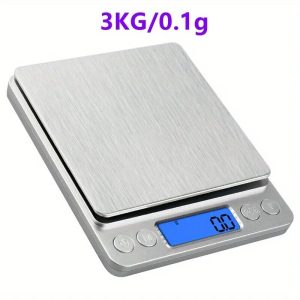 Digital Kitchen Scale 6.6 lb x 0.1oz – 3 kg x 0.1g Professional, High precision