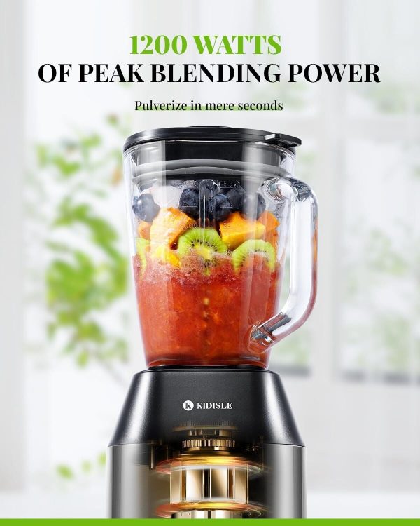 Professional Countertop Fruit Blender 1200W Juicer Smoothie Mixer 52oz Glass Jar