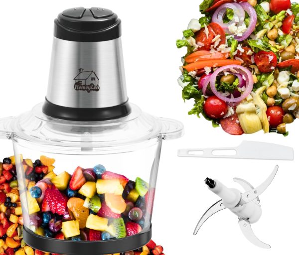 Food Processor 500W Electric Chopper for Kitchen Meat Processor Food 8 Cup 2L