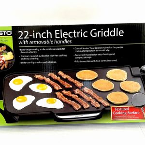 Presto 07061 22-inch Electric Grill Griddle With Removable Handles Black