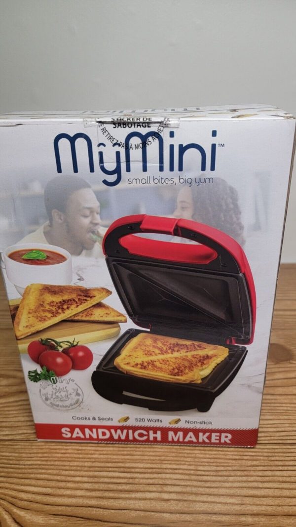 My Mini Sandwich Maker Red Non Stick By Nostalgia Products New In Box