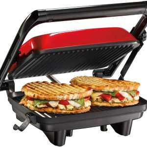 Hamilton Beach Electric Panini Press Grill Gourmet Sandwich Maker Locking Lid