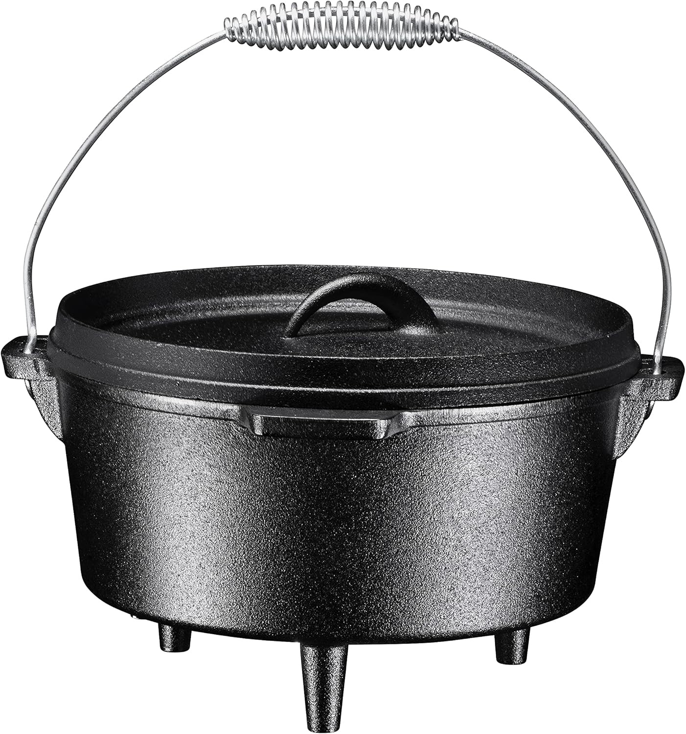 round Cast Iron Pot Pre-Seasoned 3 Legged Dutch Oven Pot with Lid, 4 -Quart with