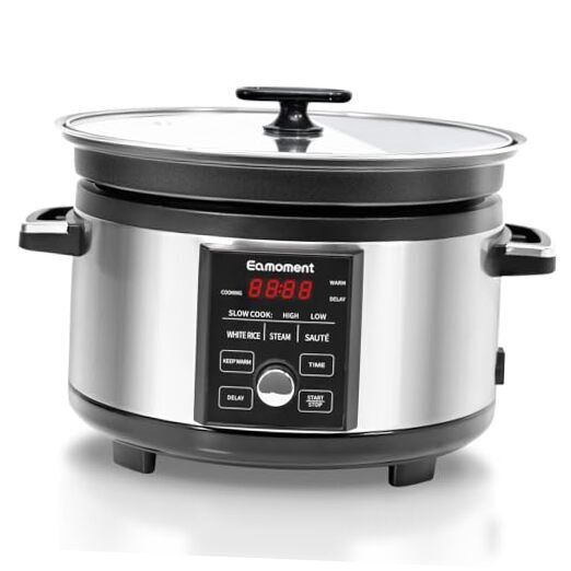 5.5QT Programmable Slow Cooker With Timer,Non Stick Aluminum Alloy Liner.SLOW