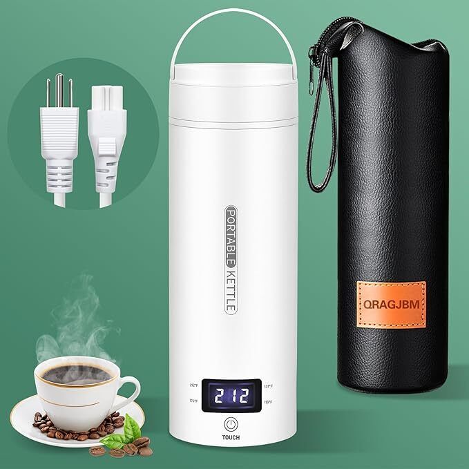 Travel Electric Kettle Portable Small Mini Tea Coffee Kettle Water Boiler, Water