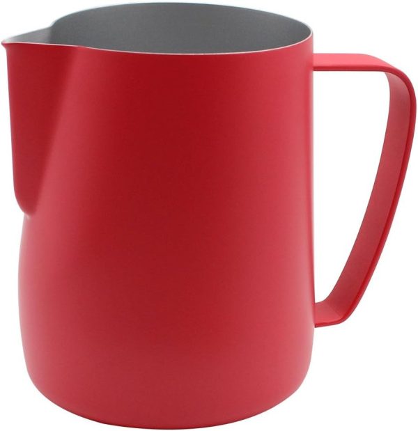 (600 ML, Red) – Stainless Steel Frothing Pitcher Jug Milk Frothers Cup Suitable