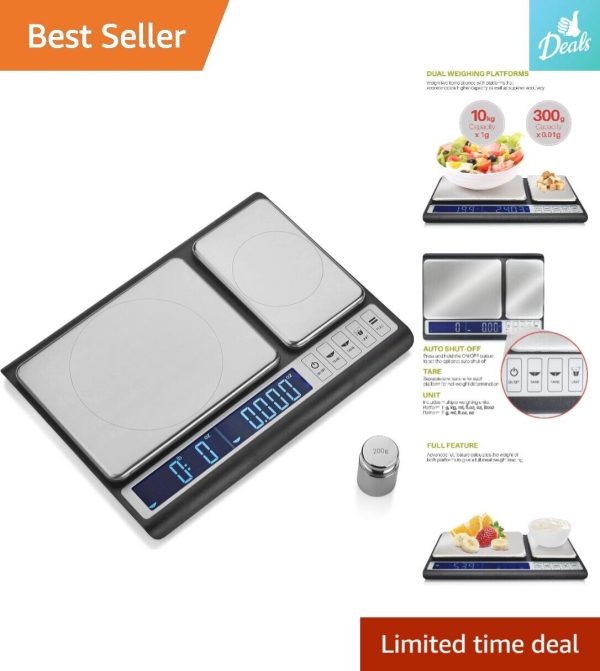 Versatile Precision Dual Platform Kitchen Scale – Multifunctional – 10kg x 0.01g