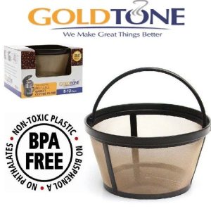 GoldTone Reusable 8-12 Cup Basket Coffee Filter for Mr Coffee Machine and Makers