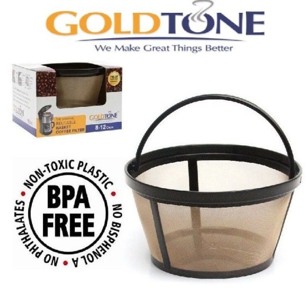 GoldTone Reusable 8-12 Cup Basket Coffee Filter for Mr Coffee Machine and Makers