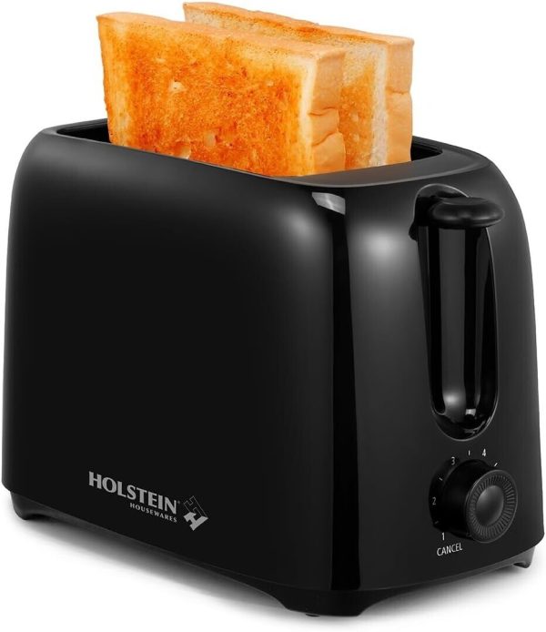 2-Slice Toaster with 6 Browning Control Settings, Black – Great to Toast Bread,