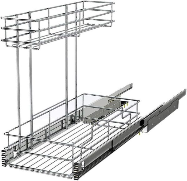 Under Sink Organizer 9 “W X 18.5 ”D, 2 Tier Pull Out Cabinet Organizer