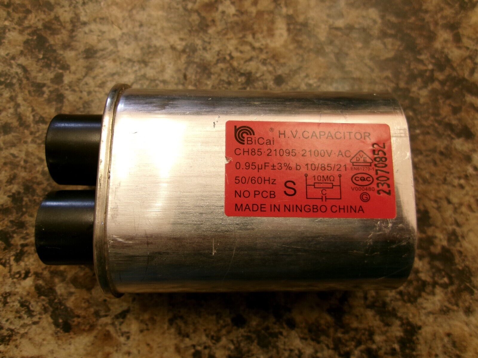 MICROWAVE OVEN CH85 21095 2100V AC 0.95uF CAPACITOR MW3