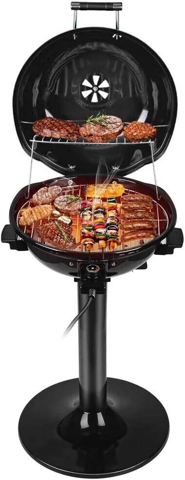 Portable Double Layer Electric Grill with Variable Heat Control – 1600W Power