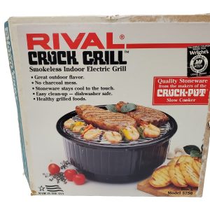 Vintage Rival Crock Grill Smokeless Indoor Electric Grill Model 5750 NOS