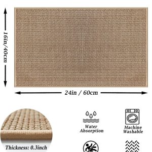 Small Kitchen Mats for Floor, 16X24 Rubber Backed Absorbent Kitchen Rugs, Wov…