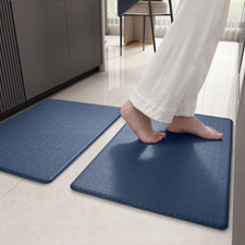 2 Piece Kitchen Rug Set – Cushioned Anti Fatigue Kitchen Mat, Non Skid Waterp…