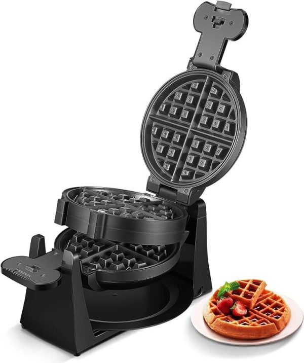 Waffle Maker Belgian Waffle Maker 180° Flip Double Waffle Removable Drip Tray