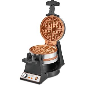 CRUX Double Rotating Belgian Waffle Maker, Keto Chaffles Iron, Stainless Steel